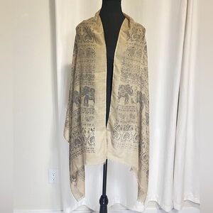 Elegant Tan Elephant Design Wrap